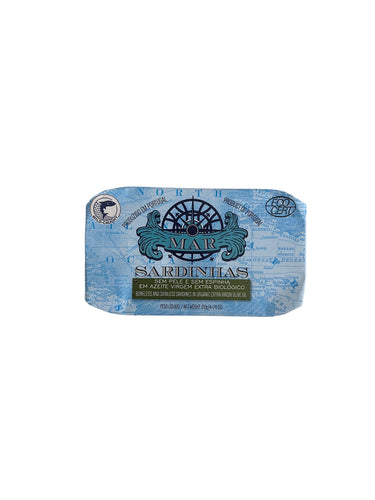 MAR Brand Skinless and Boneless Sardines in Organic EVOO - 6 Pack - TinCanFish